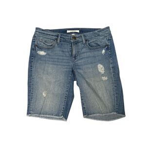 Ann Taylor Loft Womens Distressed Denim Bermuda Shorts Size 2